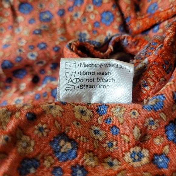 Zesica Boho Red and Blue Elastic Drawstring Waist Maxi Skirt sz XL - Picture 10 of 11